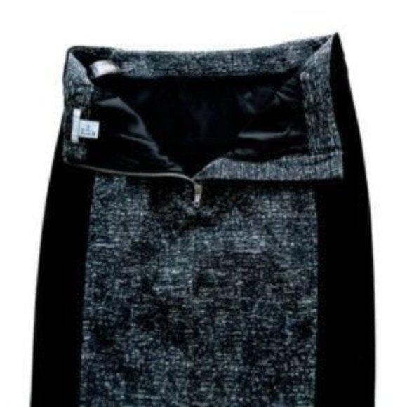 H&M Black and White Color Block Pencil Skirt Size 8 - Picture 3 of 9